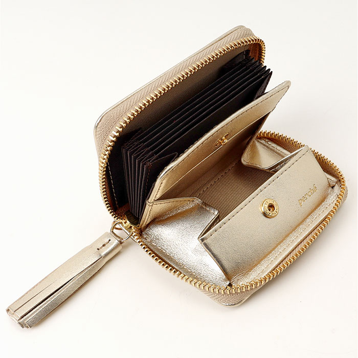 ペルケ ウォレットショルダー perche 08-06-03914 通販 お財布 財布 ドット型押し スマホ ストラップホルダー シート 小銭入れ ミニ財布 サイフ 革 ペルケ | perche | 16