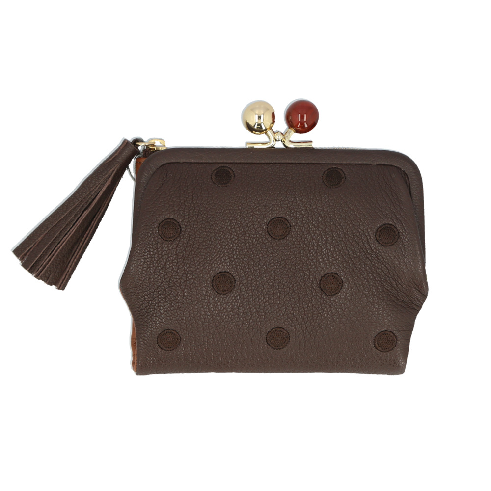 ペルケ 通販ペルケ perche 財布 二つ折り財布 折り財布 折財布 アクリル玉 2つ折りガマ口 がま口財布 ミニウォレット ミニ財布 サイフ さいふ 革 レザー | Lavender | 16