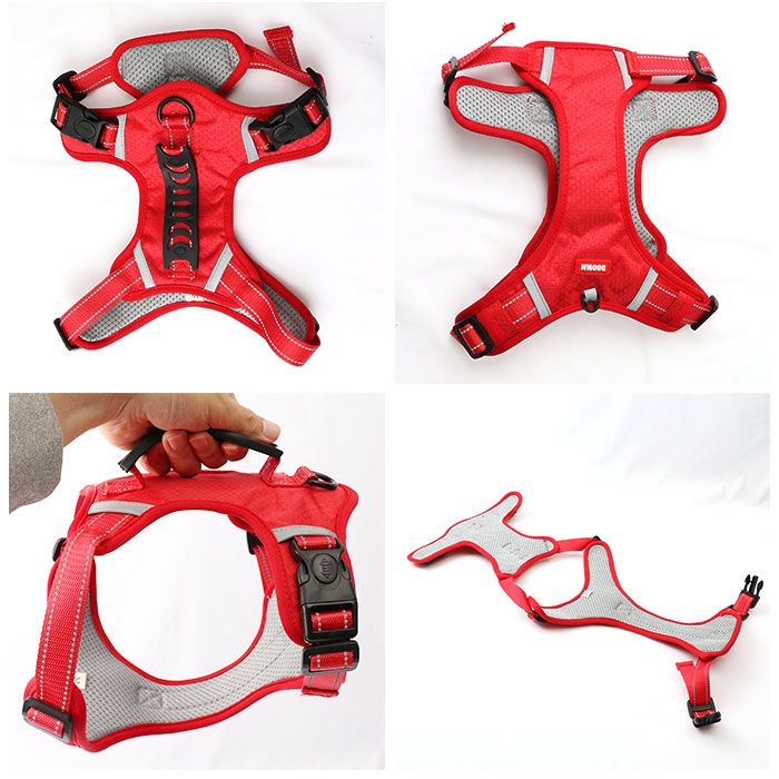 犬ハーネス 通販犬ハーネス ハーネス ウェアハーネス ドッグハーネス 犬 犬用 胴輪 抜けない 抜けにくい 補助ハンドル ハンドル付き メッシュ 反射板 犬ハーネス | ブランド登録なし | 12