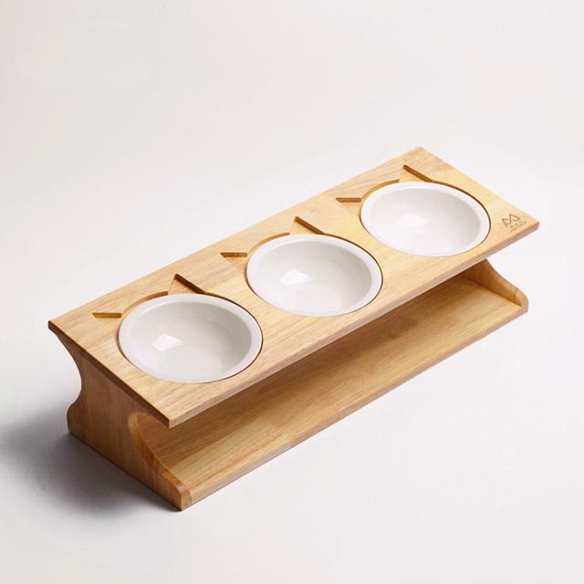 ペット 食器台 通販 フードボウル 犬 猫 フードボール 食事台 食器 フードボウルスタンド フードスタンド 高さがある 餌台 ご飯台 テーブル 3碗タイプ ペット | BACKYARD FAMILY | 01