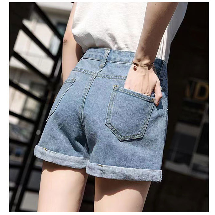 ショートパンツ 通販ショートパンツ デニム レディース 短パン ミニ丈 ショート丈 裾 ロールアップ 薄手 カジュアル アメカジ シンプル ショートパンツ | ブランド登録なし | 08
