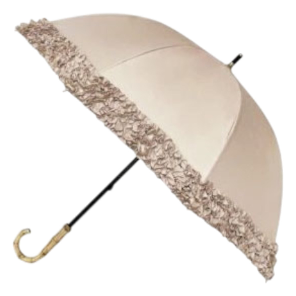 長傘 晴雨兼用 通販 pink trick ピンクトリック 日傘 フリル傘 ミニフリル傘 おしゃれ かわいい 竹製ハンドル 軽量 軽い 通勤 通学 大人 女性 持ち運び | pink trick | 04