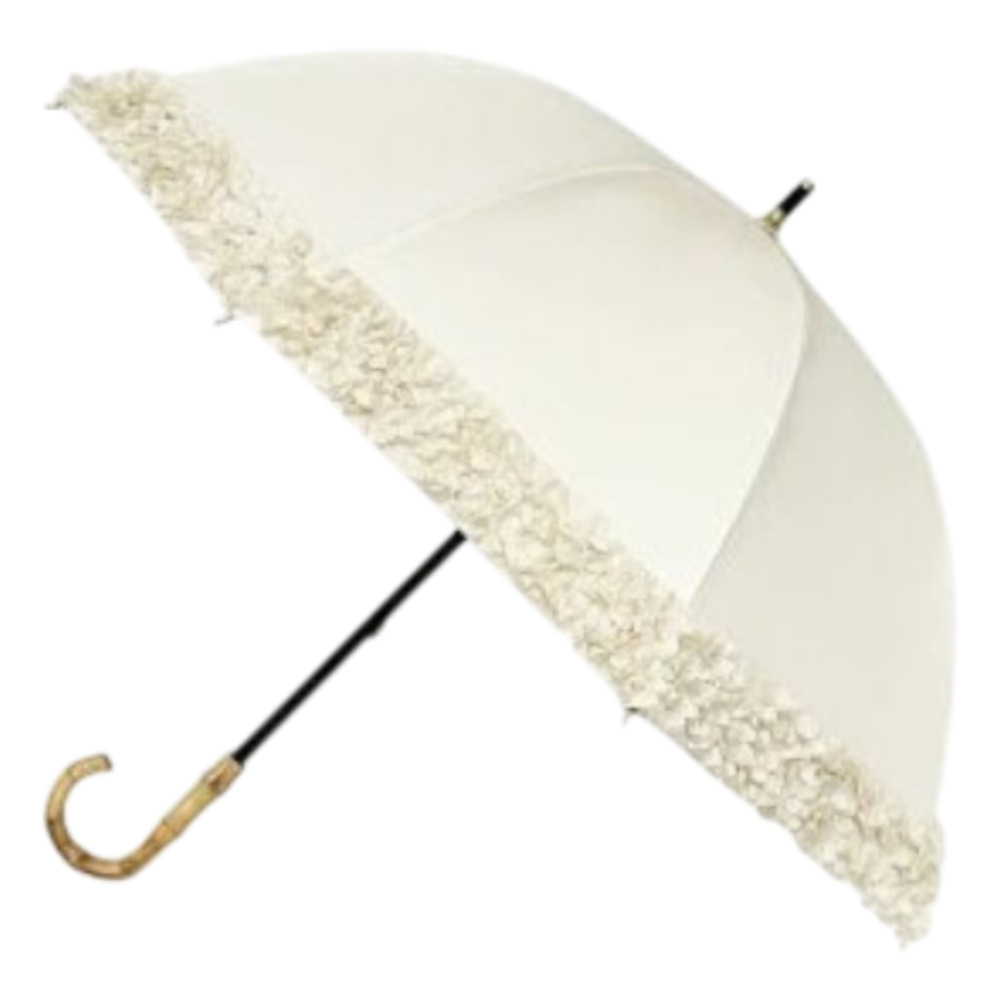 長傘 晴雨兼用 通販 pink trick ピンクトリック 日傘 フリル傘 ミニフリル傘 おしゃれ かわいい 竹製ハンドル 軽量 軽い 通勤 通学 大人 女性 持ち運び | pink trick | 01