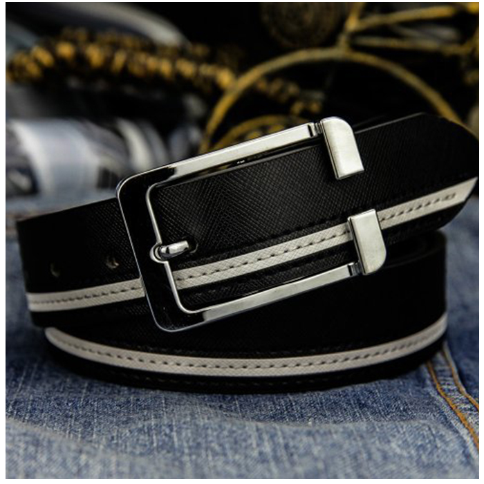 ベルト メンズ カジュアル 通販 レザーベルト 合皮 革 レザー ライン入り サイズ調整可能 ロング 大きいサイズ 通勤 通学 結婚式 ビジネス 学生 高校生 ベルト | ブランド登録なし | 06