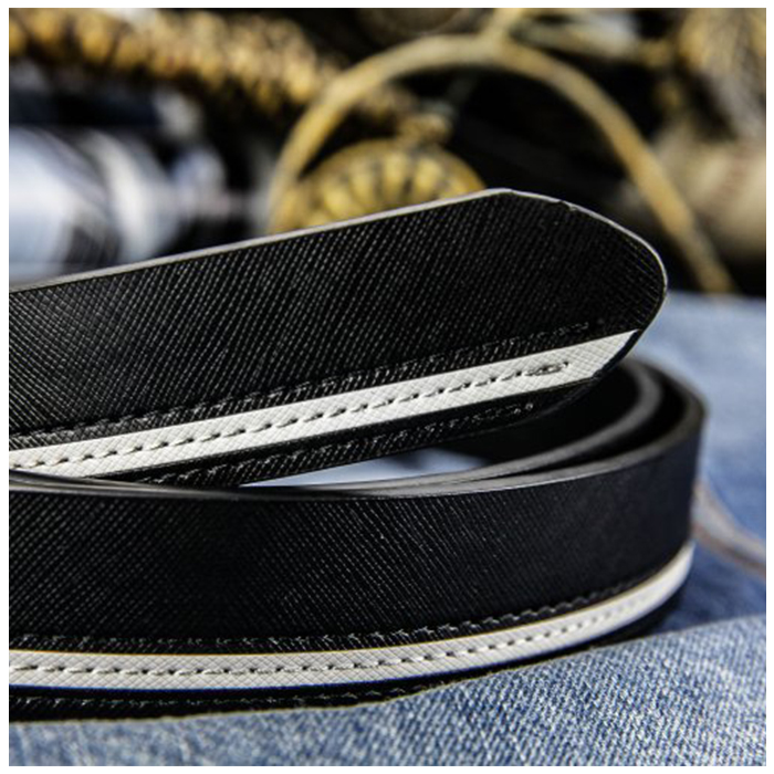 ベルト メンズ カジュアル 通販 レザーベルト 合皮 革 レザー ライン入り サイズ調整可能 ロング 大きいサイズ 通勤 通学 結婚式 ビジネス 学生 高校生 ベルト | ブランド登録なし | 08