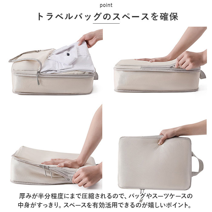 トラベルポーチ 圧縮 セット 4点 通販 トラベルバッグ トラベルバック トラベル ポーチ 圧縮袋 圧縮バッグ 収納ポーチ 衣類 整理 収納 便利 旅行 トラベルポーチ |  | 03