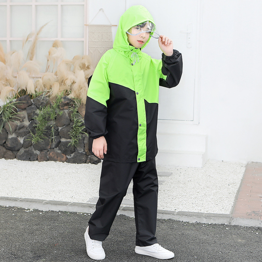 レインコート 通販レインコート 上下 リュック対応 ジュニア レインスーツ 小学生 中学生 子供 キッズ ランドセル対応 ランドセル 反射 つば付き  レインコート | ブランド登録なし | 03