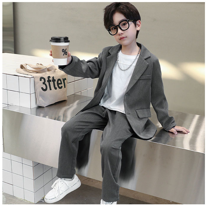 スーツ フォーマル 男の子 2点セット 通販 セットアップ ジャケット パンツスーツ ロングパンツ 長袖 無地 大きいサイズ ゆったり 子供服 子供 スーツ | ブランド登録なし | 05
