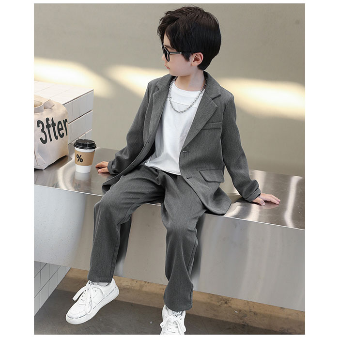 スーツ フォーマル 男の子 2点セット 通販 セットアップ ジャケット パンツスーツ ロングパンツ 長袖 無地 大きいサイズ ゆったり 子供服 子供 スーツ | ブランド登録なし | 06
