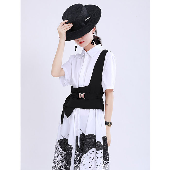 コルセット ベルト レディース 通販 イレギュラーヘム おしゃれ 太ベルト 重ね着 太いベルト モード系 原宿系 ファッション クール ワイルド コルセット |  | 03