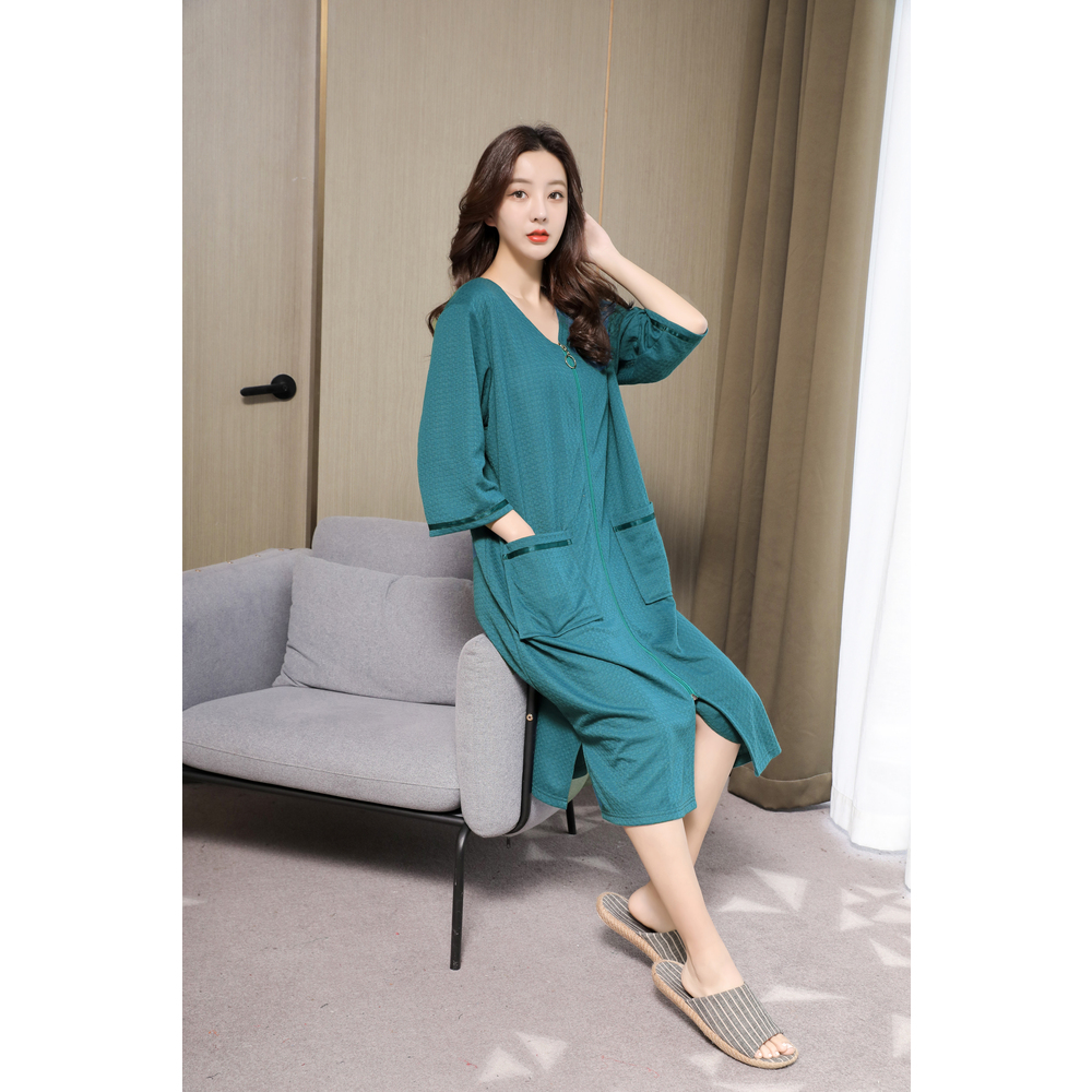 バスローブ 通販バスローブ ワッフル 薄手 薄地 レディース ママ メンズ ユニセックス 男女兼用 ガウン ナイトガウン 前開き ファスナー ジッパー  バスローブ | ブランド登録なし | 03