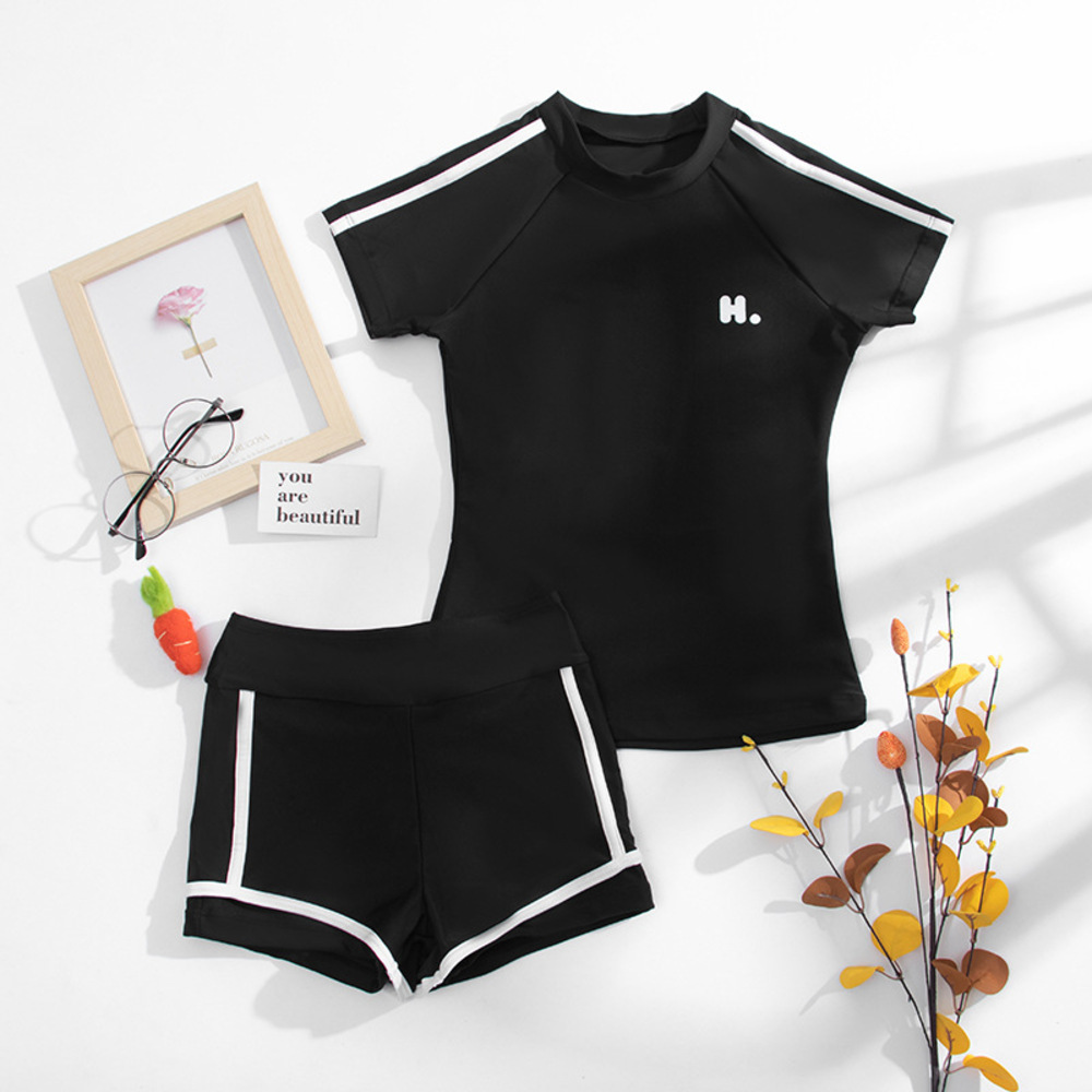 キッズ 通販キッズ 水着 女の子 ラッシュガード 上下セット 上下 半袖 ショートパンツ セパレート スクール水着 キッズ水着 スポーティ水着 スイムウェア キッズ | ブランド登録なし | 01