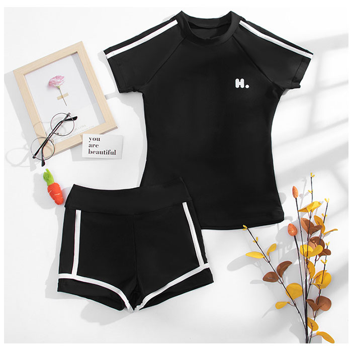 キッズ 通販キッズ 水着 女の子 ラッシュガード 上下セット 上下 半袖 ショートパンツ セパレート スクール水着 キッズ水着 スポーティ水着 スイムウェア キッズ | ブランド登録なし | 06