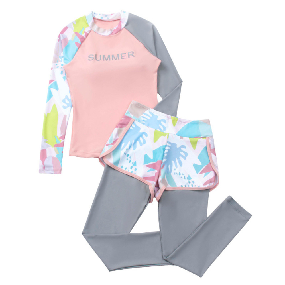 ジュニア 水着 女の子 セパレート 通販 長袖 長ズボン ラッシュガード レギンス 上下 紫外線対策 日焼け対策 可愛い かわいい プール 海 川遊び ジュニア |  | 01