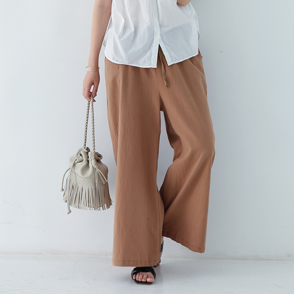 ワイドパンツ レディース きれいめ 通販 パンツ ズボン ロングパンツ ボトムス ワイド ロング丈 ロング コットン リネン ゆったり 綿 麻 涼しい ワイドパンツ | BACKYARD FAMILY | 06