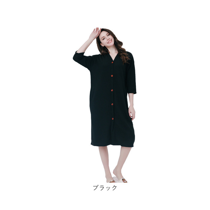 バスローブ ルームウェア 通販 ルームウエア ナイトウェア ナイトウエア パジャマ ワンピース ネグリジェ 部屋着 寝巻き 寝間着 スリーパー 七分袖 バスローブ |  | 12