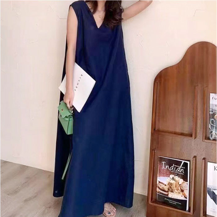 ワンピース レディース ノースリーブ vネック 通販 マキシワンピース マキシワンピ リネンワンピース ノースリーブワンピース ワンピ Aライン ワンピース | BACKYARD FAMILY | 05