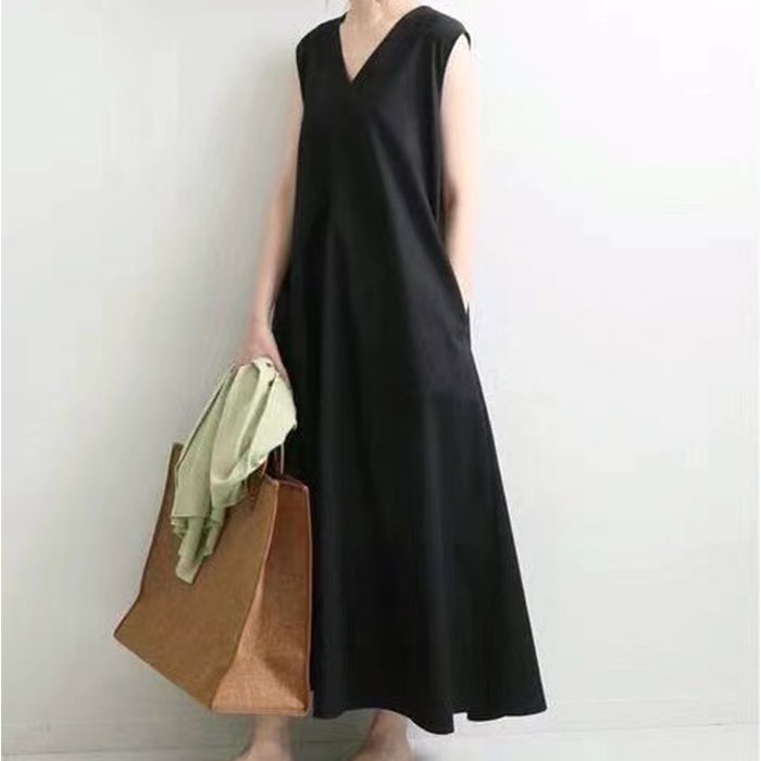 ワンピース レディース ノースリーブ vネック 通販 マキシワンピース マキシワンピ リネンワンピース ノースリーブワンピース ワンピ Aライン ワンピース | BACKYARD FAMILY | 08