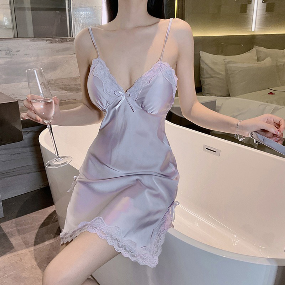 セクシー レース キャミソール 通販 スリップ ルームウェア ロングキャミソール ランジェリー セクシーランジェリー 部屋着 |  | 03