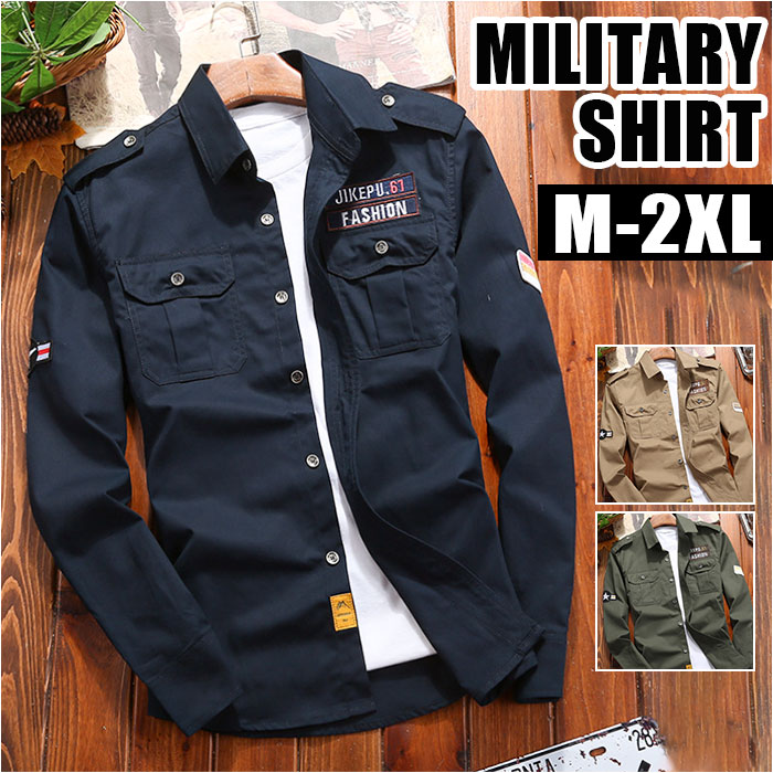 ミリタリーシャツ メンズ 通販 シャツ カジュアルシャツ 長袖 ミリタリー ジャケット メンズシャツ 長袖シャツ ワークシャツ 羽織り ミリタリーシャツ | 