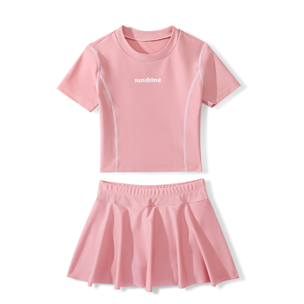 キッズ 通販キッズ 水着 セパレート 女の子 半袖 スカート スイムウェア キッズ水着 ラッシュガード 子供 こども 子ども 練習用 女の子用 おしゃれ  キッズ | ブランド登録なし | 01