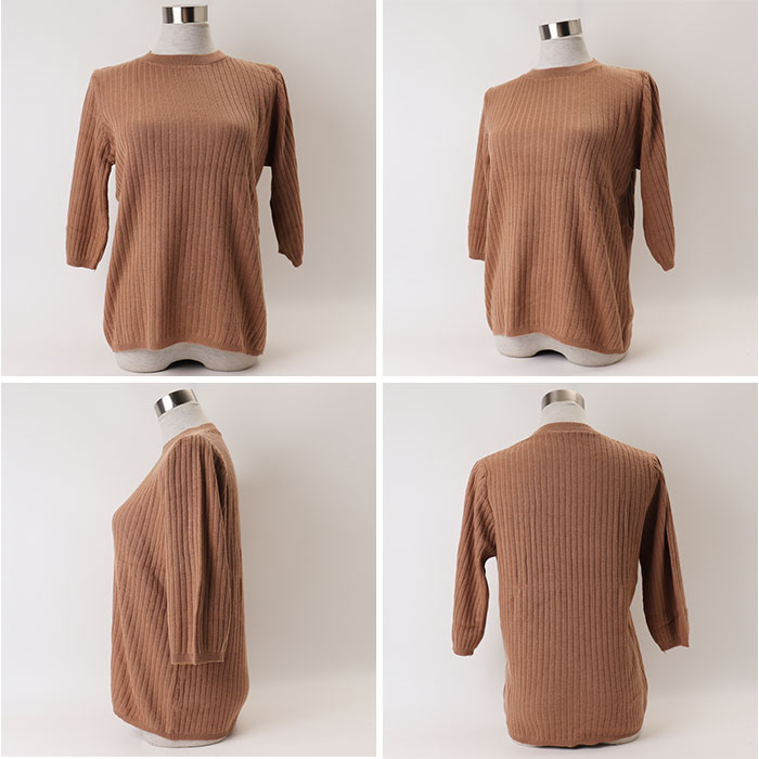 ニット 7分袖 レディース 通販 サマーニット サマーセーター セーター ニットTシャツ 半袖ニット ニットウェア 七分袖 クルーネック 上品 きれいめ 無地 | BACKYARD FAMILY | 14