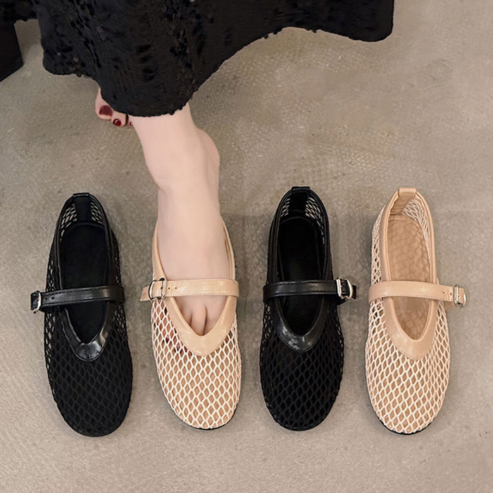 メッシュ パンプス 通販 サンダル メッシュサンダル レディース フラットパンプス フラットシューズ ぺたんこ ストラップ 靴 くつ クツ シューズ 女性 メッシュ | BACKYARD FAMILY | 04