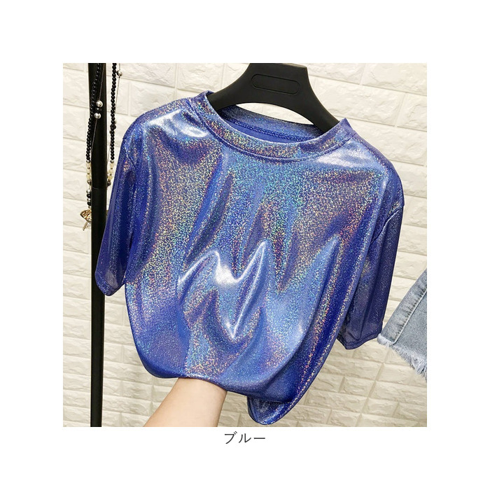 ラメTシャツ 半袖 ダンス衣装 通販 ラメtシャツ tシャツ Tシャツ レディースTシャツ レディースtシャツ 衣装 カットソー ラメ きらきら ラメTシャツ | BACKYARD FAMILY | 18