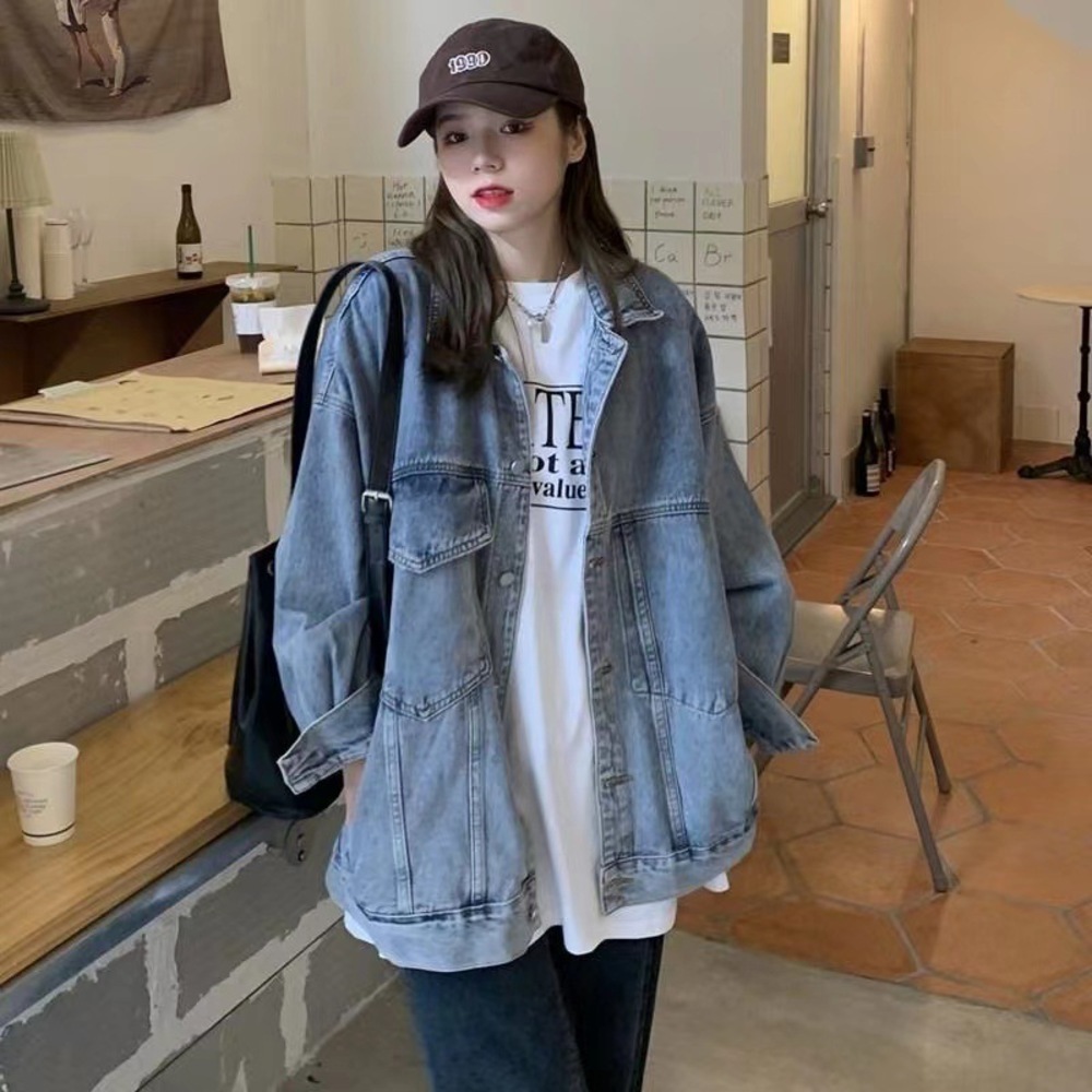 デニムジャケット レディース ジージャン 通販 デニム ジャケット 上着 Gジャン オーバーサイズジャケット 羽織り 前開き 長袖 着回し 襟付き デニムジャケット | BACKYARD FAMILY | 01