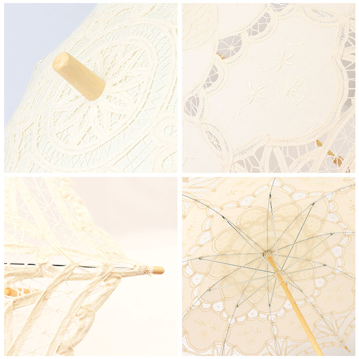 日傘 レース 通販 ブライダル傘 長傘 傘 かさ レディース 可愛い かわいい 軽量 木製 花嫁 結婚式 撮影用 写真 七五三 成人式 小道具 コスチューム 日傘 |  | 09