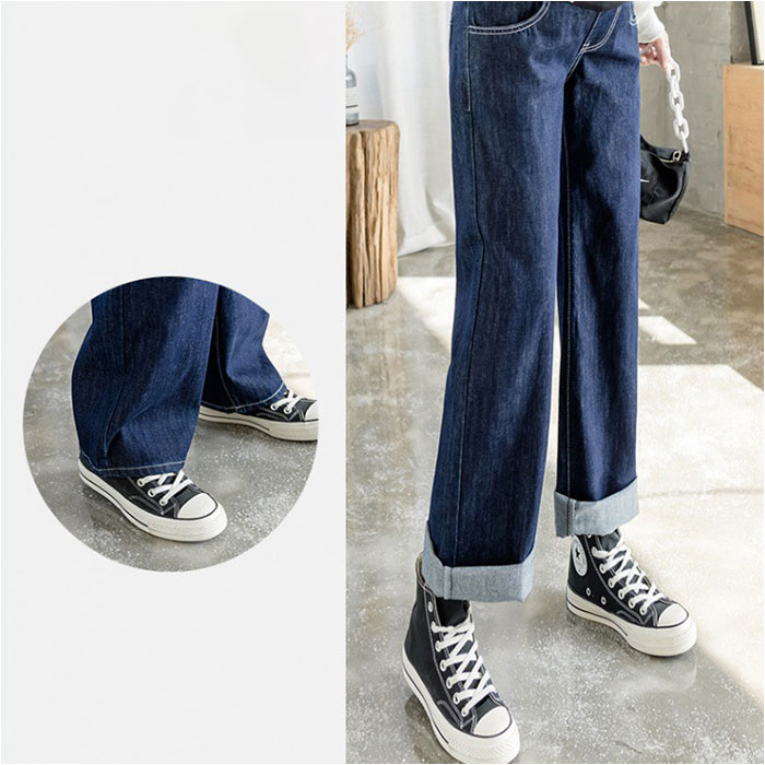 マタニティ デニム ワイド 通販 マタニティパンツ ワイドパンツ デニムパンツ ボトムス 動きやすい オールシーズン 産前産後 おしゃれ お洒落 マタニティ | ブランド登録なし | 10