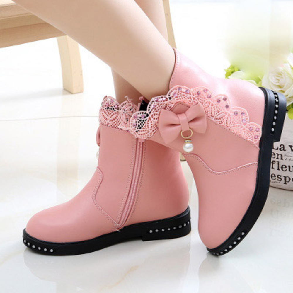 キッズ ブーツ ショート 裏起毛 女の子 通販 キッズシューズ シューズ 子供靴 レースブーツ ショートブーツ フォーマルシューズ レース リボン キッズ | BACKYARD FAMILY | 01