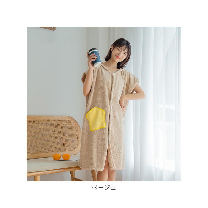 バスローブ レディース 通販 ルームウェア ナイトウェア 部屋着 ガウン ポンチョ タオル地 速乾 吸水 可愛い かわいい カワイイ 大人 おとな バスローブ | ブランド登録なし | 10