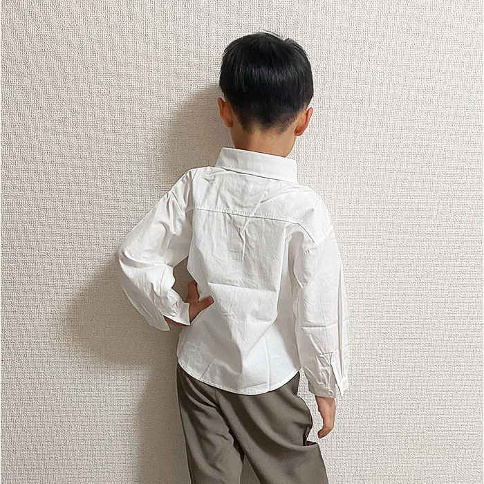 キッズ シャツ 男の子 長袖 通販 ワイシャツ カジュアルシャツ フォーマルシャツ 子供シャツ ブラウス 前開き 襟付き 襟 カジュアル フォーマル こども キッズ |  | 02