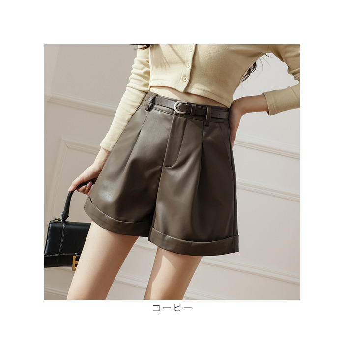PKG フェイクレザー ショートパンツ レディース 通販 ハーフ