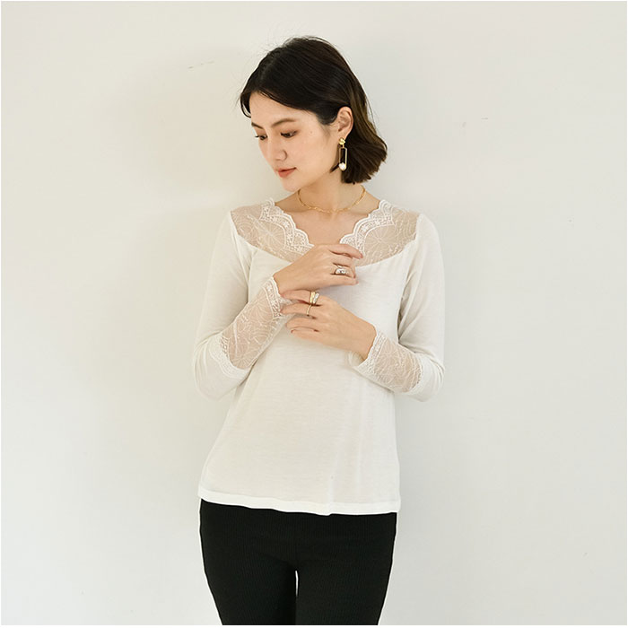 タンクトップ レース おしゃれ レディース 通販 レース サマーニット ニット アンダーウェア インナー トップス ブラ紐隠し スクエアネック |  | 02