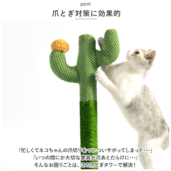 猫 爪とぎ ポール 通販 キャットタワー 爪研ぎ つめとぎ 爪研ぎポール 爪とぎポール 麻縄 サイザル麻 さぼてん サボテン ねこ ネコ キャット おもちゃ｜backyard｜08