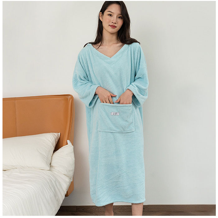 バスローブ 長袖 フード付き 通販 バスタオル ガウン ルームウェア 部屋着 ルームウエア 吸水 無地 ポケット フード 速乾 レディース メンズ バスローブ |  | 02