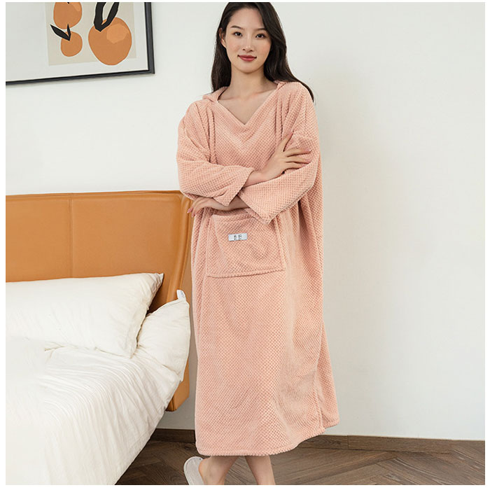 バスローブ 長袖 フード付き 通販 バスタオル ガウン ルームウェア 部屋着 ルームウエア 吸水 無地 ポケット フード 速乾 レディース メンズ バスローブ |  | 03