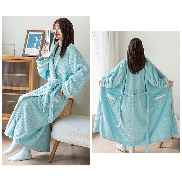 バスローブ ガウン 長袖 通販 ナイトガウン 部屋着 ロング 厚手 バスタオル レディース メンズ 男女兼用 無地 冬 秋 贈り物 ギフト お祝い バスローブ |  | 07