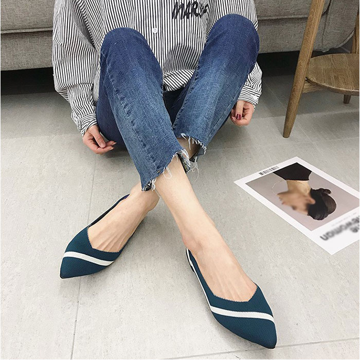 パンプス ニット 痛くない レディース 通販 ニットバンプス フラットシューズ ぺたんこ レディース靴 婦人靴 ニット素材 ポインテッドトゥ ローヒール パンプス | BACKYARD FAMILY | 11