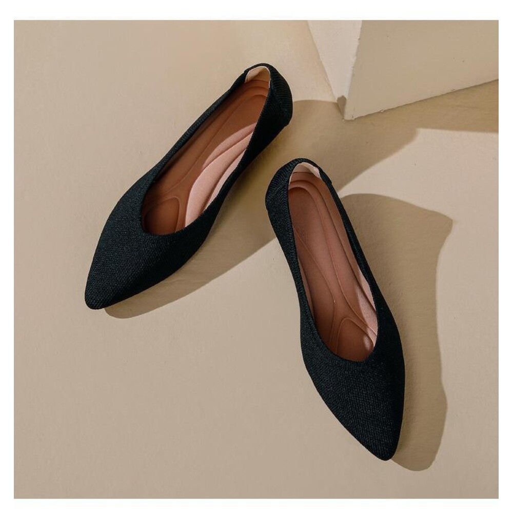 パンプス ニット 痛くない レディース 通販 フラットシューズ ぺたんこ レディース靴 婦人靴 ニット素材 ウェッジソール ポインテッドトゥ ローヒール パンプス | BACKYARD FAMILY | 05