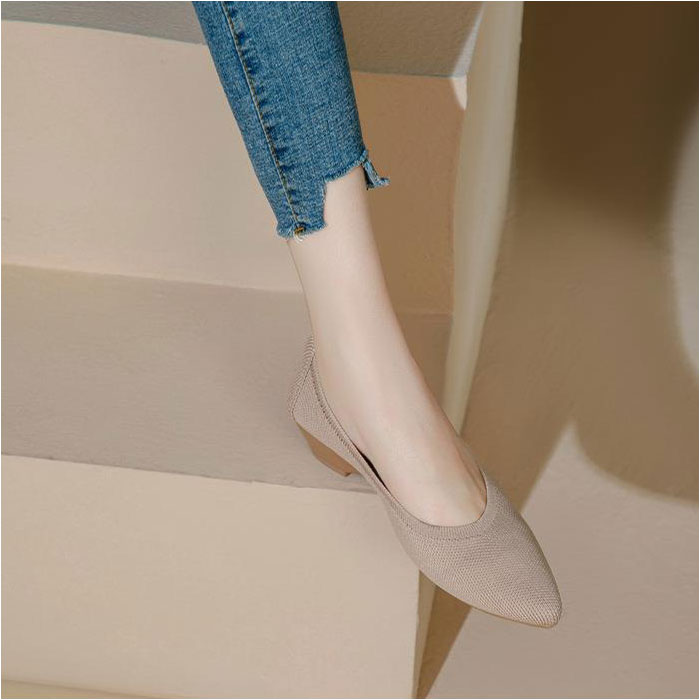 パンプス ニット 痛くない レディース 通販 フラットシューズ ぺたんこ レディース靴 婦人靴 ニット素材 ウェッジソール ポインテッドトゥ ローヒール パンプス |  | 05