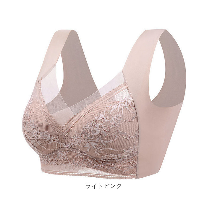 ブラジャー 通販ブラジャー ノンワイヤー ホックなし ノンワイヤーブラ ブラ 単品 レース インナー レディースインナー フルカップブラジャー 下着 ブラジャー | ブランド登録なし | 22