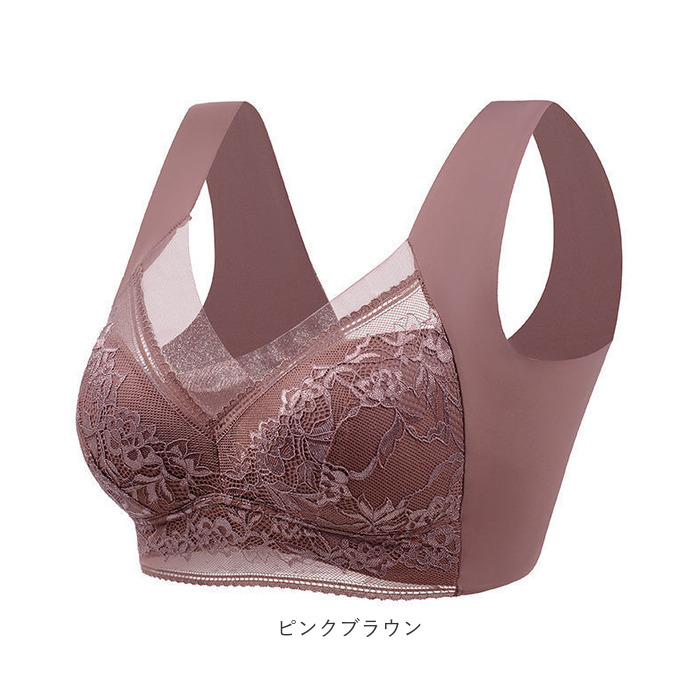 ブラジャー 通販ブラジャー ノンワイヤー ホックなし ノンワイヤーブラ ブラ 単品 レース インナー レディースインナー フルカップブラジャー 下着 ブラジャー | ブランド登録なし | 23