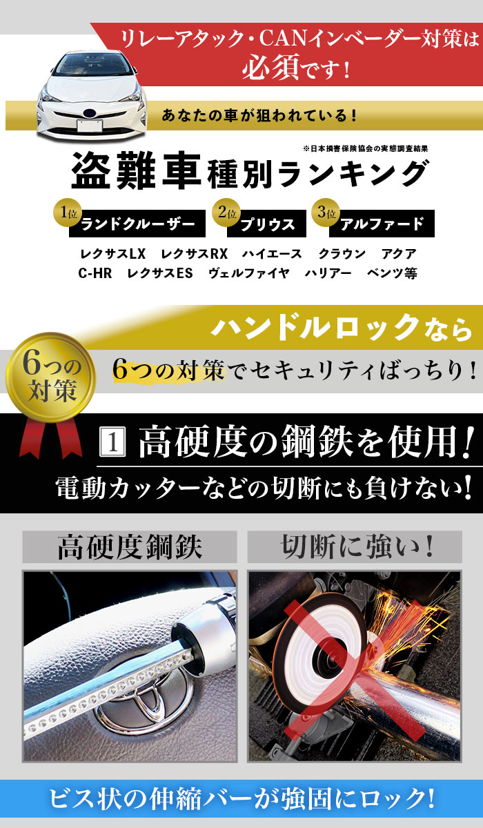 ハンドルロック ダイヤル ハンドル ロック ステアリングロック