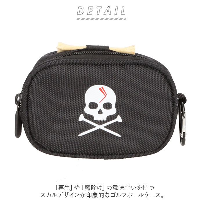 【MARK & LONA】サークルスカルバッチ モコモコゴルフポーチボールケース MARK & LONA】サークルスカルバッチ モコモコゴルフポーチボール