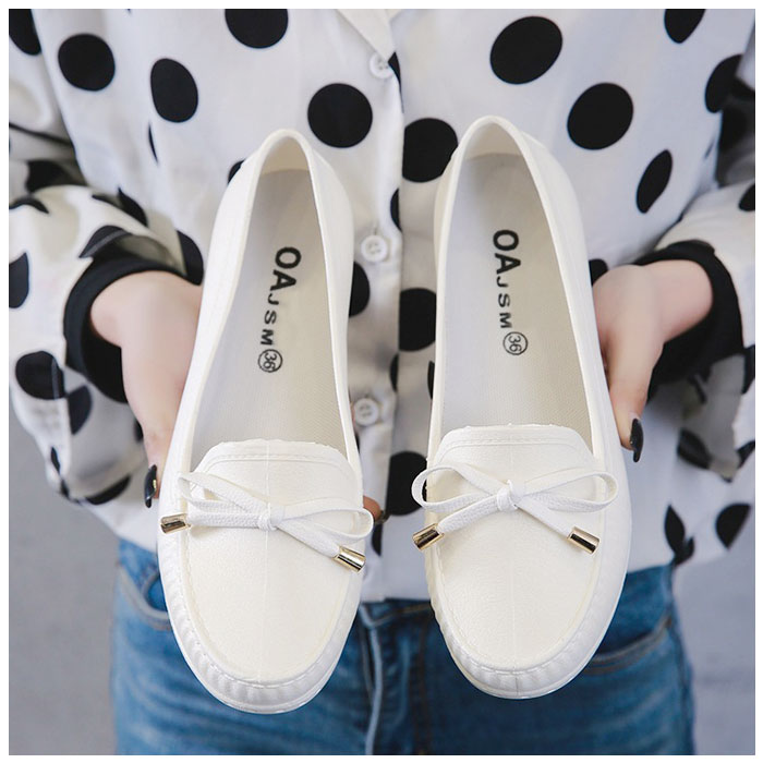 レインシューズ ローファー レディース リボン 通販 スリッポン フラットシューズ 雨靴 カジュアルシューズ ローヒール 晴雨兼用 ぺたんこ レインシューズ |  | 02