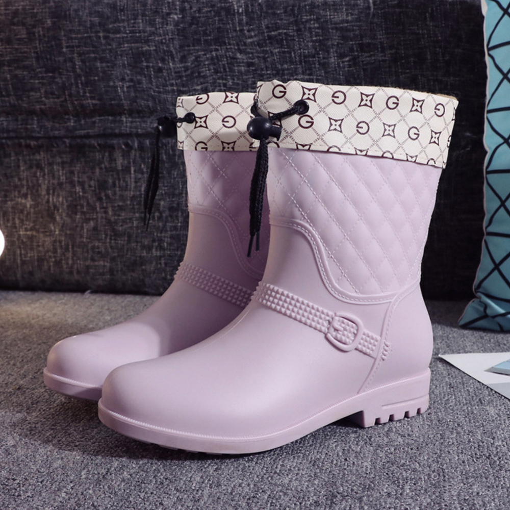 レインブーツ ミドル レディース インナー付き 通販 レインシューズ ブーツ ミドルブーツ 雨靴 ローヒール インナー 晴れ雨兼用 晴雨兼用 レインブーツ |  | 02