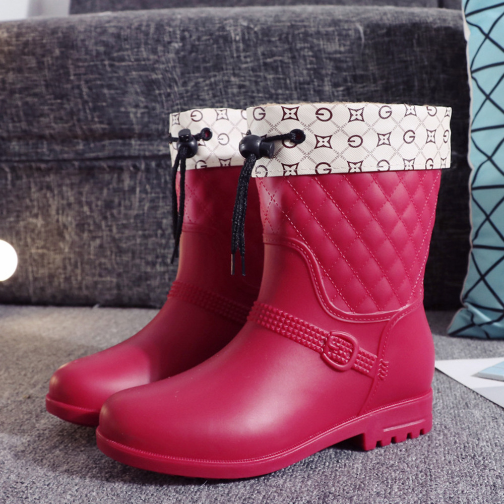 レインブーツ ミドル レディース インナー付き 通販 レインシューズ ブーツ ミドルブーツ 雨靴 ローヒール インナー 晴れ雨兼用 晴雨兼用 レインブーツ |  | 04